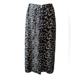 Black Floral Pencil Skirt